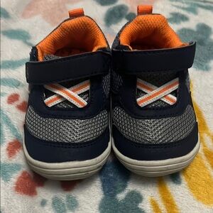 Stride Rite Blue and Orange Sneakers with Velcro Closure